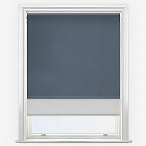 Optima Blackout Midnight Blue & Grey Double Roller Blind