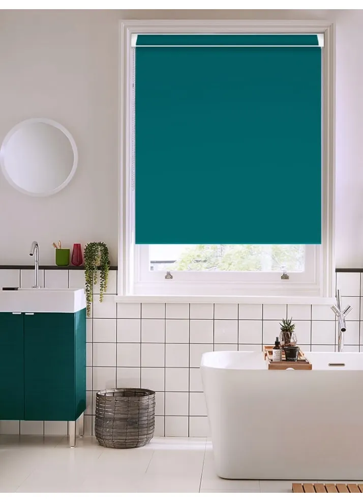Tiki Teal Blackout Grip Fit® No Drill Roller Blind
