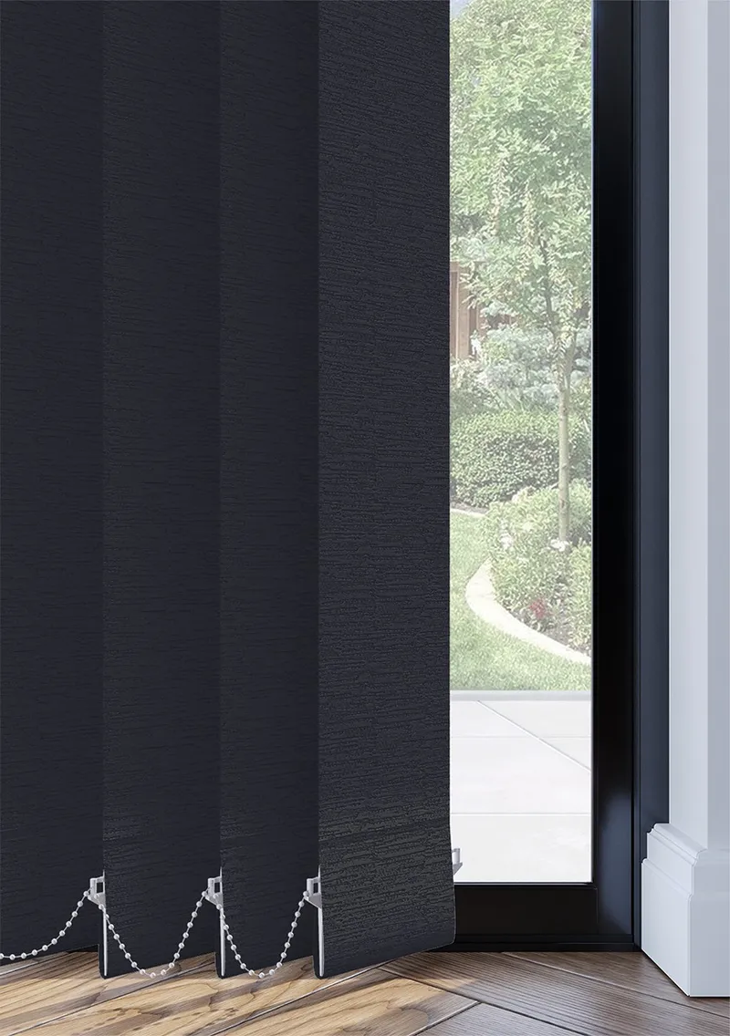 Black Rippled Pvc Vertical Blind