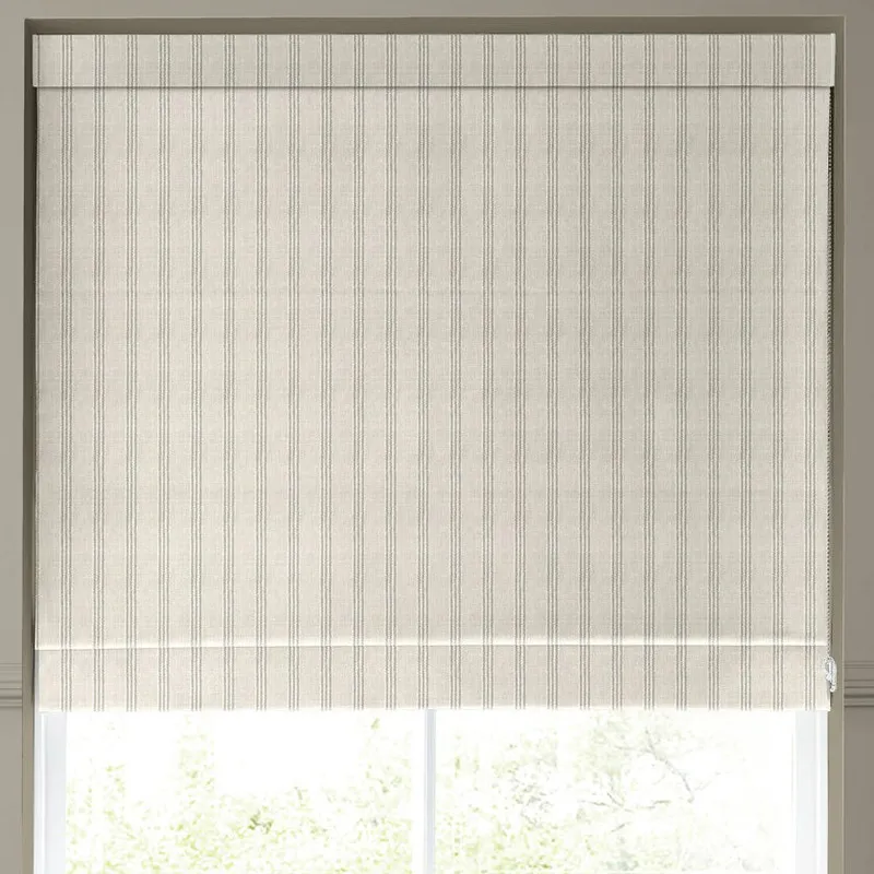 Emily Bond George Stripe Made To Measure Roman Blind Linen
