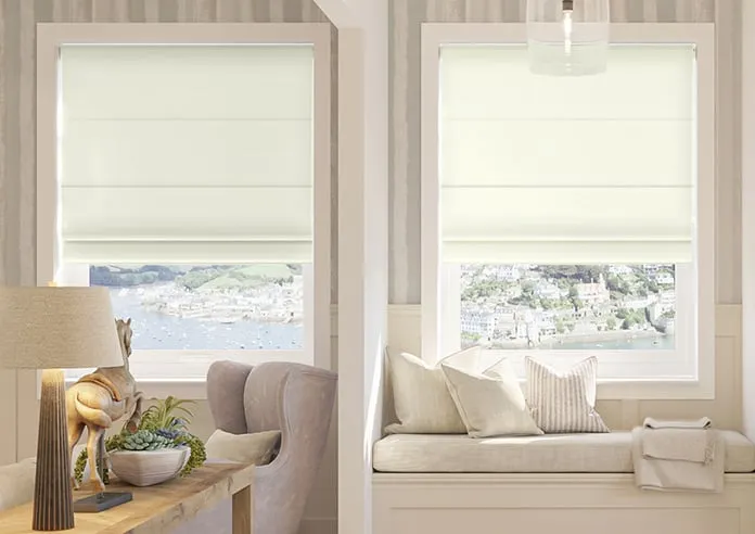 Kyoto Faux Silk White - Roman Blind