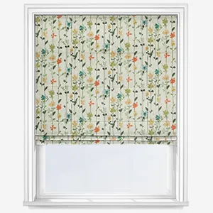 Woodland Floral Green Roman Blind