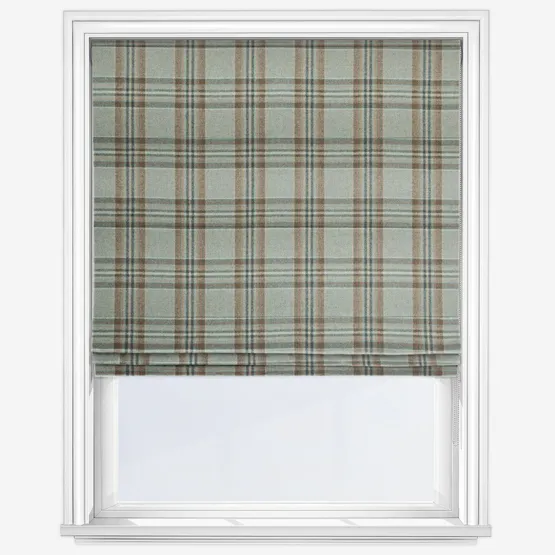 Moon Coates Aqua Rust Roman Blind
