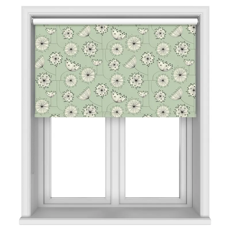 Missprint Blackout Dandelion Mobile Green And White Blinds Uk