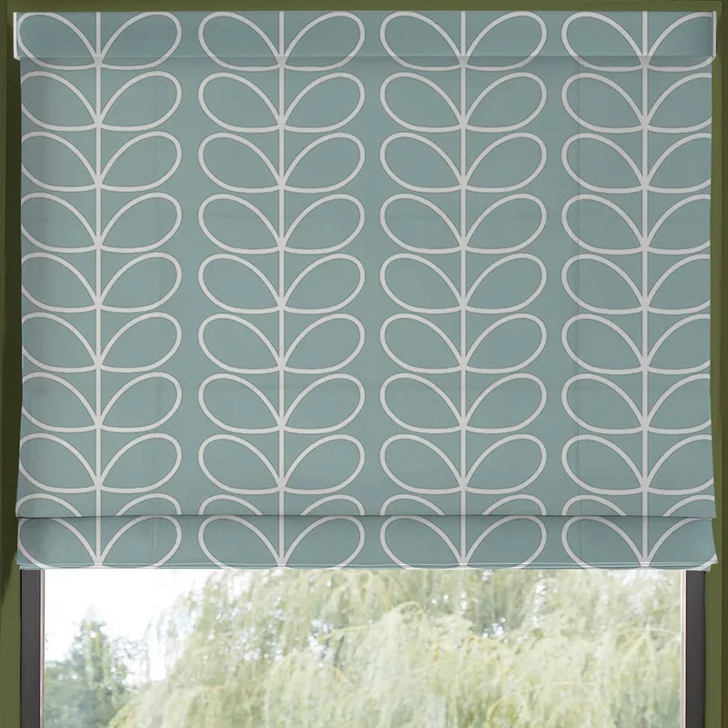 Orla Kiely Jumbo Linear Stem Made To Measure Roman Blind Aqua