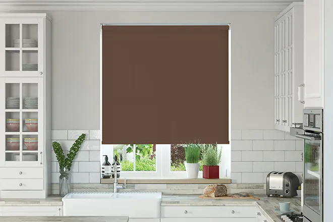 Oxford Safe+ Brown - Fire Retardant & Moisture Resistant Roller Blind