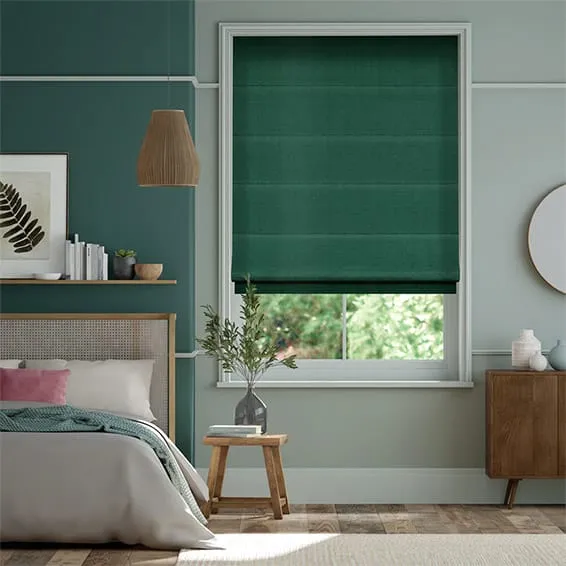 Velvet Jade Green Roman Blind