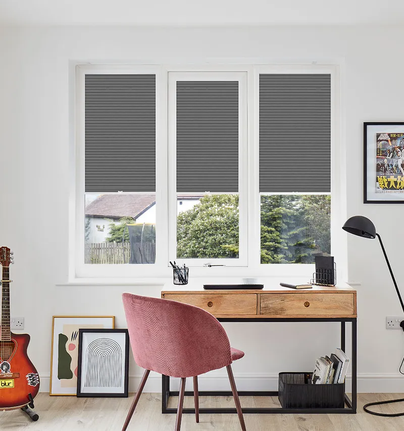 Luna Graphite 25mm Perfect Fit Pleated Blinds