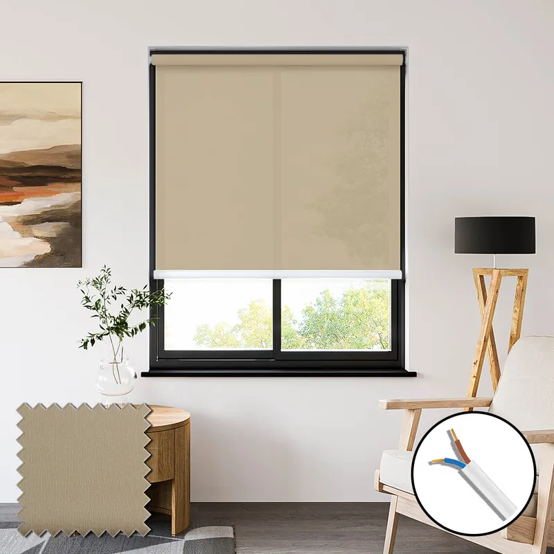 Seclusion Cream 230vac Electric Privacy Roller Blinds