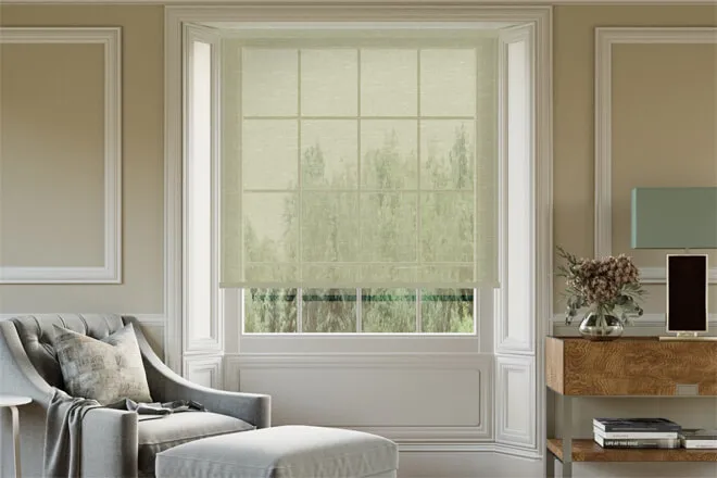 Glow Sage Green - Textured Sheer Voile Roller Blind