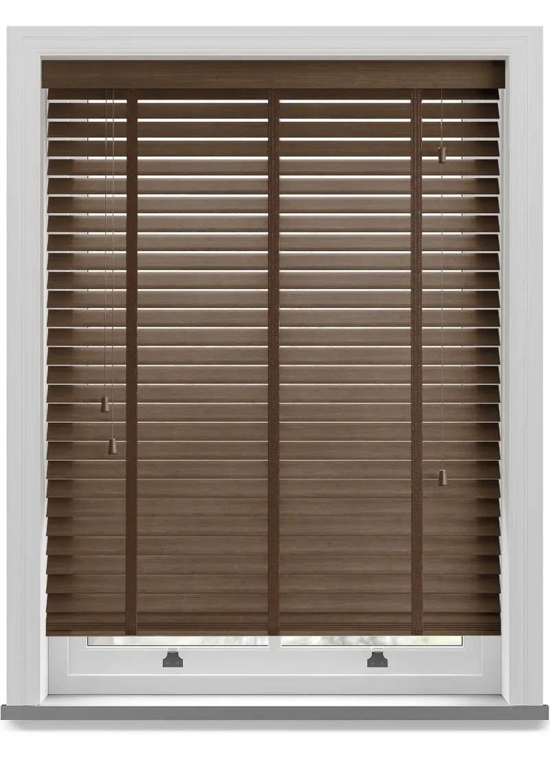 Fired Walnut Taped Real Wood Blind