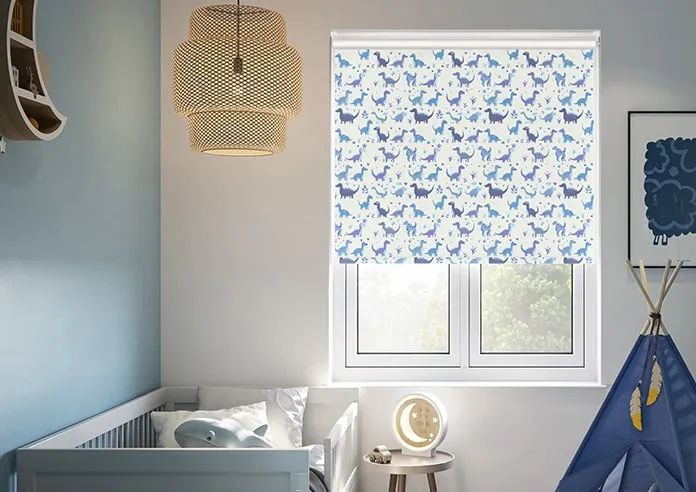 Dino Land Blue Denim - Roller Blind