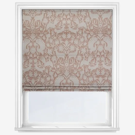 Scandi Wildlife Terracotta Roman Blind