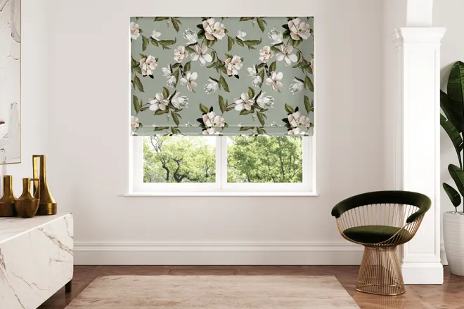 Ted Baker Velvet Opal Floral Sage - Designer Roman Blind