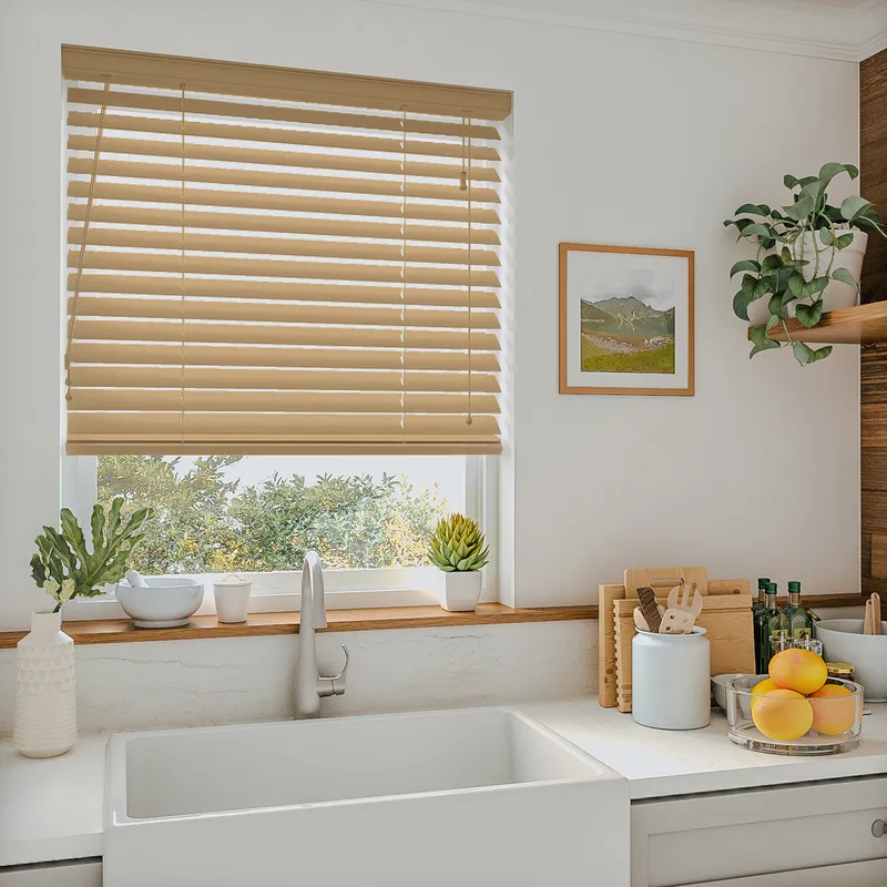 Oak Faux Wood 50mm Wooden Blinds