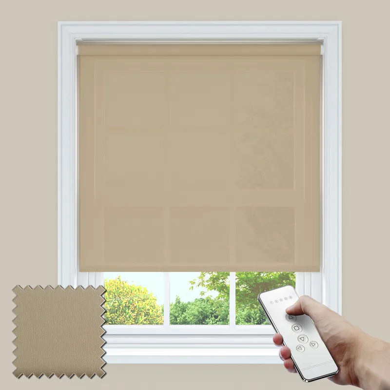 Serenity Cream Battery Powered Electric Privacy Roller Shades