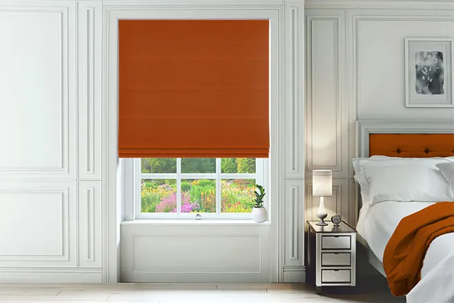 Omni Burnt Orange - Velvet Twist Fit No Drill Roman Blind