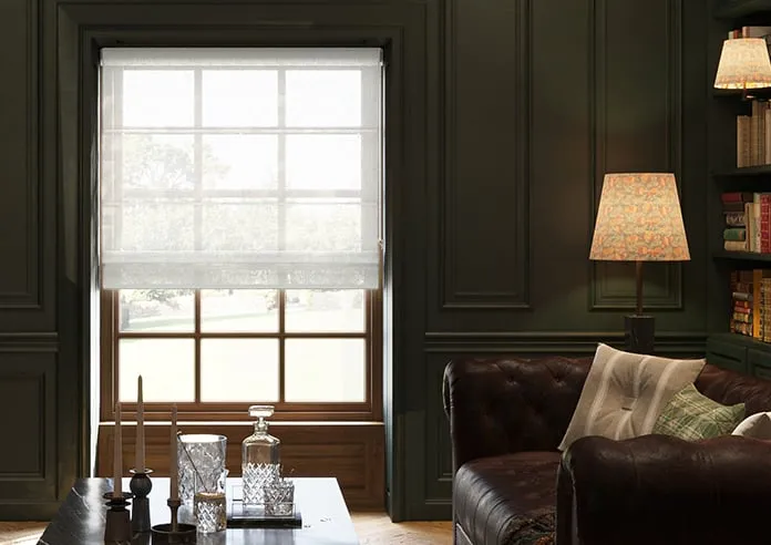 Kalahari Voile Ghost White - Roman Blind