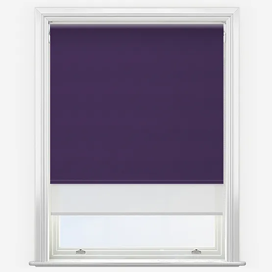 Double Roller Supreme Blackout Purple & White Double Roller Blind