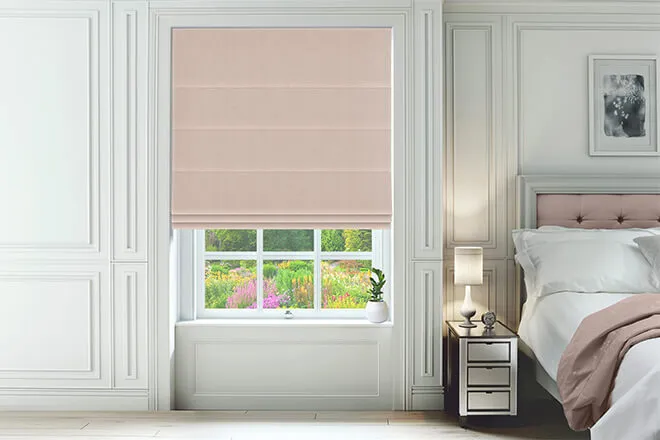 Joni Blush Pink - Textured Roman Blind
