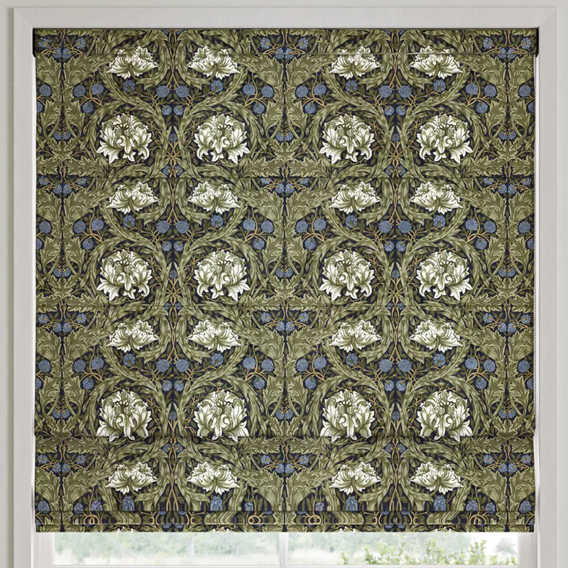 William Morris African Marigold Velvet Made To Measure Roman Blind Cornflower