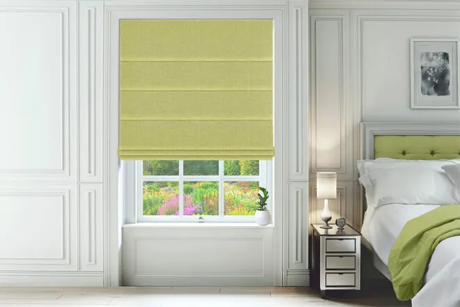 Como Green - Woven Roman Blind
