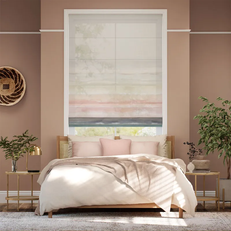 Strata Stripe Voile Opal Roman Blind