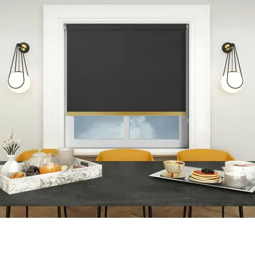 Origin Black Gold Bottom Bar Roller Blind