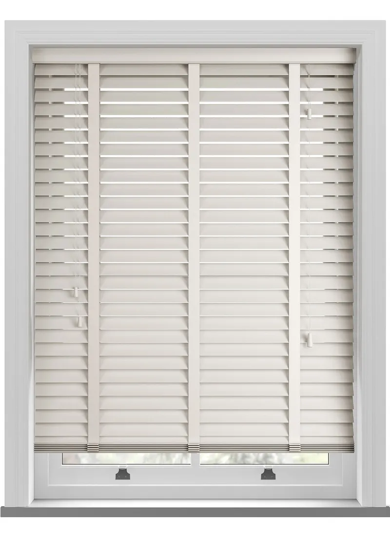 Off White Taped Real Wood Blind
