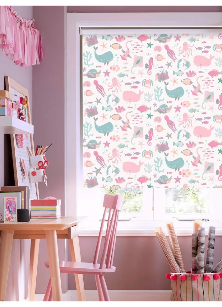 Under The Sea Candy Blackout Cordless Spring Loaded Roller Blind