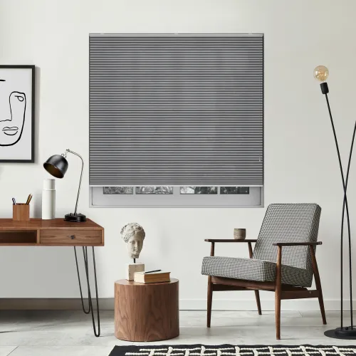 Free Hanging Vexia Grey Dawn Honeycomb Pleated Blind