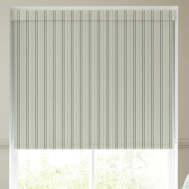 Emily Bond Cornish Stripe Blackout Made To Measure Roller Blind Fern