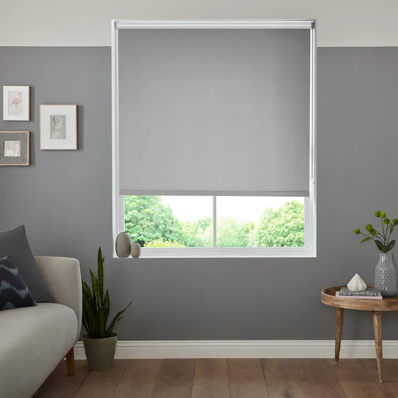 Insta Fit No Drill Wisteria Blackout Light Grey Roller Blinds - Fit In