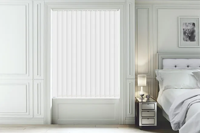 Hannah Super White - Moisture Resistant Blackout Vertical Blind