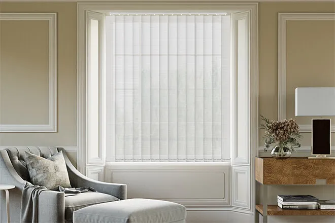 Santorini White - Heavy Voile Vertical Blind