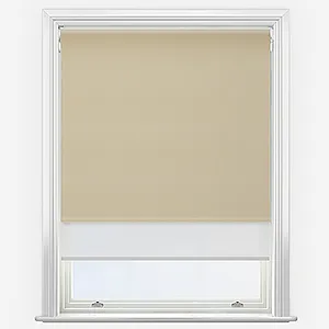 Supreme Blackout Sand & White Double Roller Blind