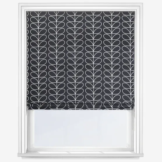 Orla Kiely Linear Stem Liquorice Roman Blind