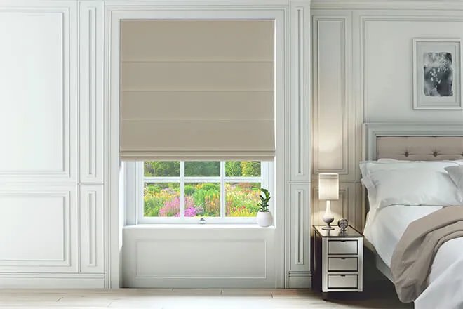 Assisi Light Brown - Luxury Plain Weave Roman Blind