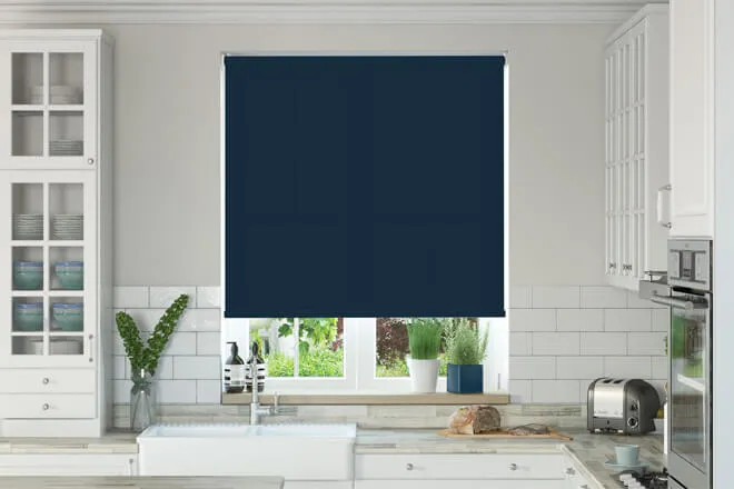 Alpha Royal Blue - Fire Retardant Moisture Resistant Roller Blind