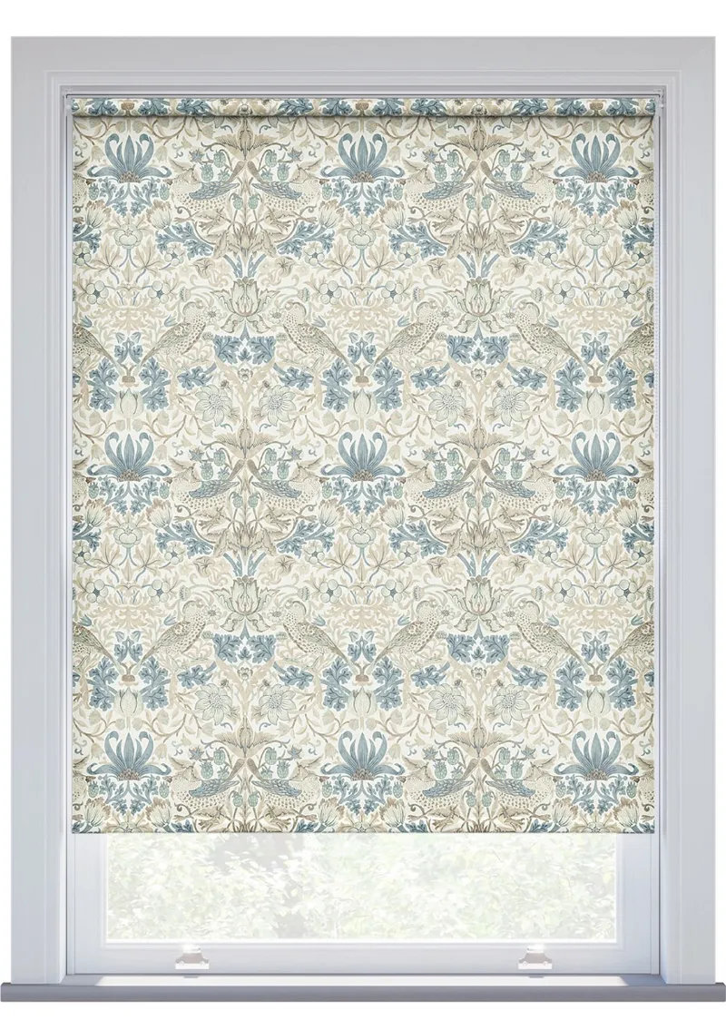 Morris & Co Strawberry Thief Slate Vellum Roller Blind