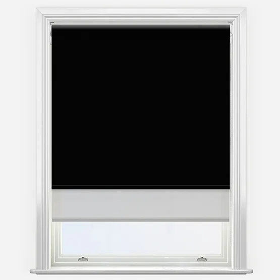 Double Roller Aqualuxe Black & Grey Double Roller Blind