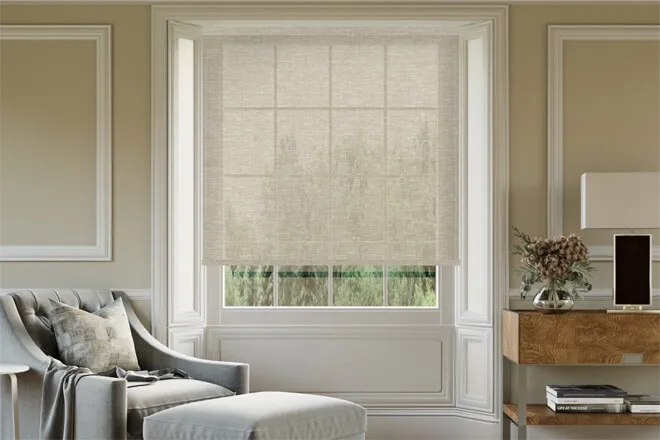 Logan Linen - Textured Herringbone Voile Roller Blind