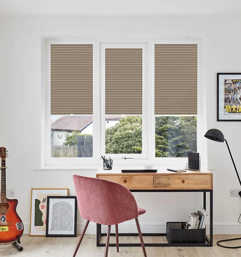 Halo Praline 25mm Perfect Fit Pleated Blinds