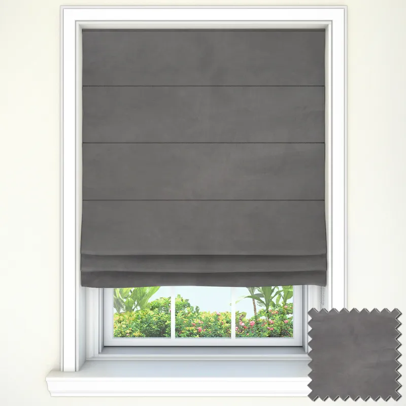 Paris Slate Grey Roman Blinds
