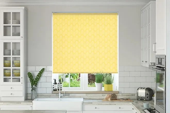 Abstra Yellow - Vinyl Blackout Roller Blind