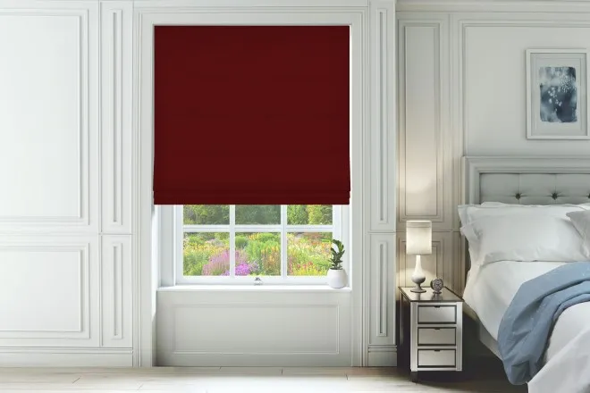 Monti Rosso Red - Luxury Chenille Roman Blind
