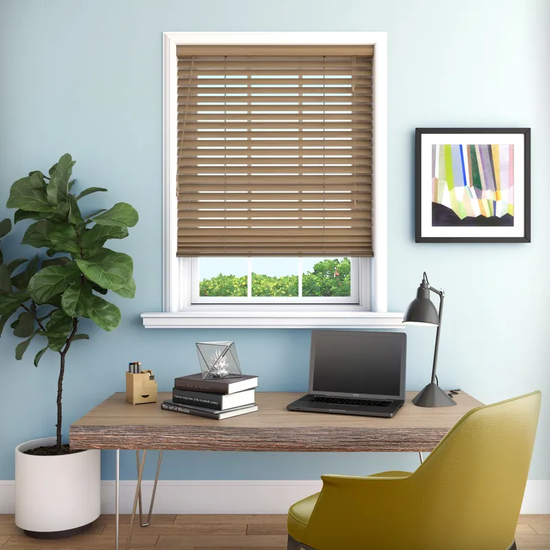Honey Wooden Blinds 50mm Slats Ladder Cords