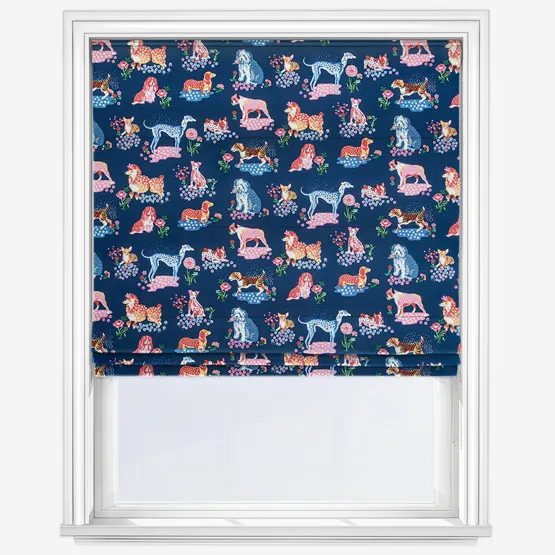 Cath Kidston Puppy Fields Navy Roman Blind