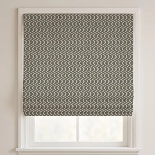 Peggy Graphite Deluxe Roman Blinds