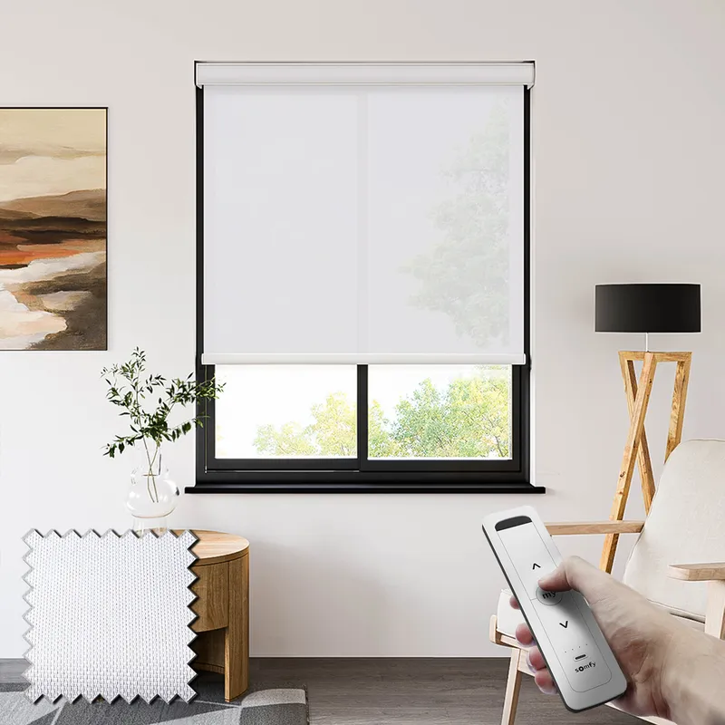 Filtra 3% White Somfy Battery Powered Roller Blind Screens